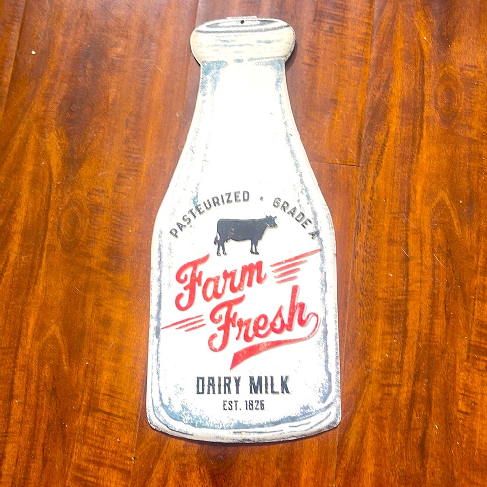 Farm Fresh Milk Wall Tin